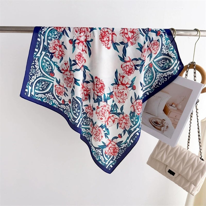 Sumolux Head Hair Scarf for Women Like Satin Silk Scarf Bandana Hair Wrapping Night Large Square Scarves 27.5" - Image 5